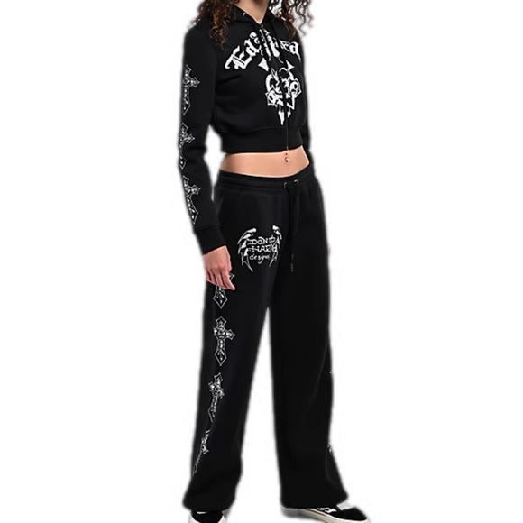 Ed Hardy Pants - Ed Hardy Two Pc Set rhinestone Hoodie and Pant